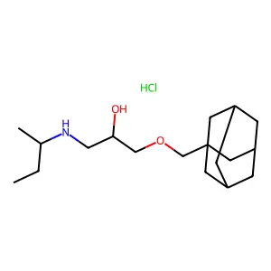 1-(1-adamantylmethoxy)-3-(butan-2-ylamino)propan-2-ol;hydrochloride structure