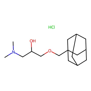 1-(1-adamantylmethoxy)-3-(dimethylamino)propan-2-ol;hydrochloride structure