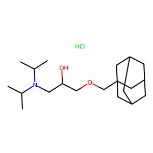 1-(1-adamantylmethoxy)-3-[di(propan-2-yl)amino]propan-2-ol;hydrochloride structure