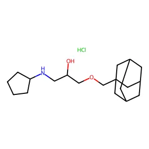 1-(1-adamantylmethoxy)-3-(cyclopentylamino)propan-2-ol;hydrochloride structure