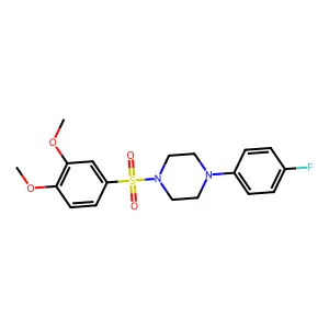 1-[(3,4-dimethoxyphenyl)sulfonyl]-4-(4-fluorophenyl)piperazine structure