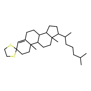 10,13-dimethyl-17-(6-methylheptan-2-yl)spiro[1,2,6,7,8,9,11,12,14,15,16,17-dodecahydrocyclopenta[a]phenanthrene-3,2'-1,3-dithiolane] structure