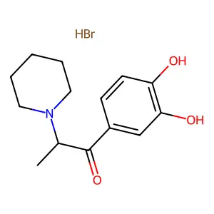 1-(3,4-dihydroxyphenyl)-2-piperidin-1-ylpropan-1-one;hydrobromide structure