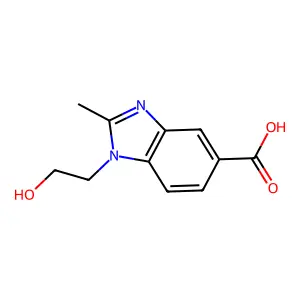 1-(2-hydroxyethyl)-2-methyl-1H-1,3-benzodiazole-5-carboxylic acid structure