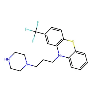 10-(3-piperazin-1-ylpropyl)-2-(trifluoromethyl)phenothiazine structure