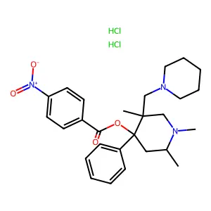 [1,2,5-trimethyl-4-phenyl-5-(piperidin-1-ylmethyl)piperidin-4-yl] 4-nitrobenzoate;dihydrochloride structure