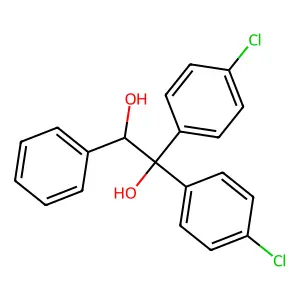 1,1-bis(4-chlorophenyl)-2-phenylethane-1,2-diol structure