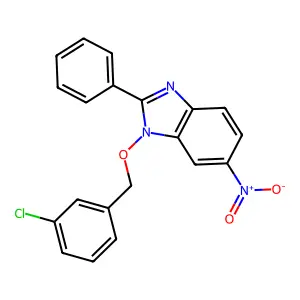 1-[(3-chlorophenyl)methoxy]-6-nitro-2-phenylbenzimidazole structure