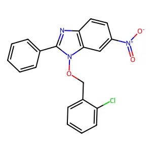 1-[(2-chlorophenyl)methoxy]-6-nitro-2-phenylbenzimidazole structure