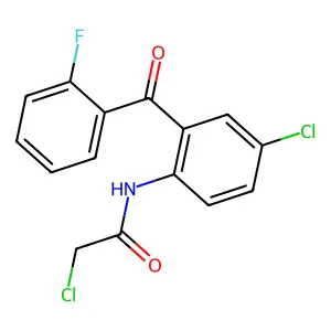 2-chloro-N-[4-chloro-2-(2-fluorobenzoyl)phenyl]acetamide structure