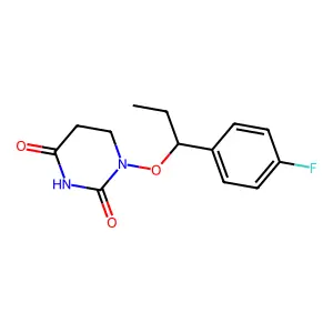 1-[1-(4-fluorophenyl)propoxy]-1,3-diazinane-2,4-dione structure