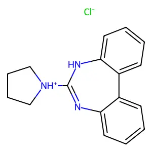 6-(1-Pyrrolidinyl)-5H-dibenzo(d,f)(1,3)diazepine hydrochloride structure