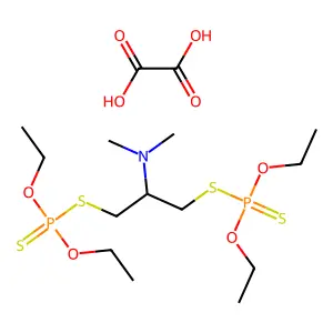 1,3-bis(diethoxyphosphinothioylsulfanyl)-N,N-dimethylpropan-2-amine;oxalic acid structure