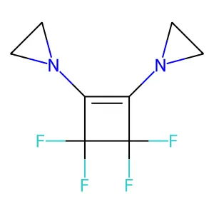 1-[2-(aziridin-1-yl)-3,3,4,4-tetrafluorocyclobuten-1-yl]aziridine structure