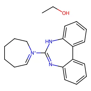 ethanol6-(3,4,5,6-tetrahydro-2H-azepin-1-ium-1-yl)-7H-benzo[d][1,3]benzodiazepine structure