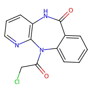 11-(2-chloroacetyl)-5H-pyrido[2,3-b][1,4]benzodiazepin-6-one structure