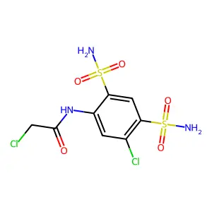 2,5'-Dichloro-2',4'-disulphamoylacetanilide structure