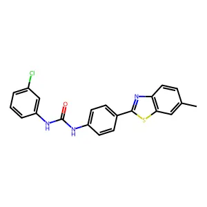 1-(3-chlorophenyl)-3-[4-(6-methyl-1,3-benzothiazol-2-yl)phenyl]urea structure