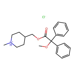 (1-methylpiperidin-1-ium-4-yl)methyl 2-methoxy-2,2-diphenylacetate chloride structure