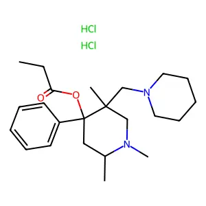 [1,2,5-trimethyl-4-phenyl-5-(piperidin-1-ylmethyl)piperidin-4-yl] propanoate;dihydrochloride structure