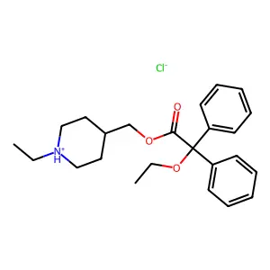 Acetic acid, 2,2-diphenyl-2-ethoxy-, (1-ethyl-4-piperidyl)methyl ester, hydrochloride structure