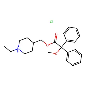 (1-ethylpiperidin-1-ium-4-yl)methyl 2-methoxy-2,2-diphenylacetate chloride structure