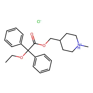 (1-methylpiperidin-1-ium-4-yl)methyl 2-ethoxy-2,2-diphenylacetate chloride structure