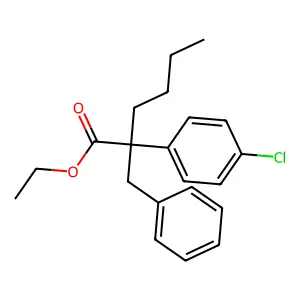 ethyl 2-benzyl-2-(4-chlorophenyl)hexanoate structure