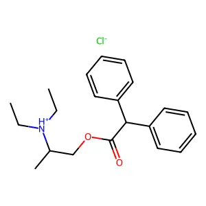 ACETIC ACID, DIPHENYL-, 2-(DIETHYLAMINO)PROPYL ESTER, HYDROCHLORIDE structure