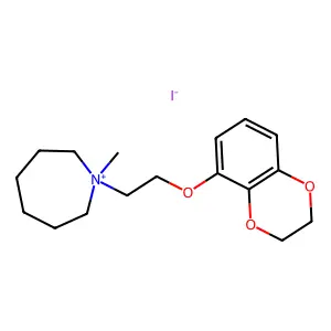 1-[2-(2,3-dihydro-1,4-benzodioxin-5-yloxy)ethyl]-1-methylazepan-1-ium iodide structure
