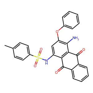 N-(4-amino-9,10-dioxo-3-phenoxyanthracen-1-yl)-4-methylbenzenesulfonamide structure