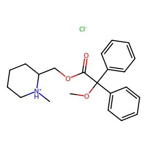 (1-methylpiperidin-1-ium-2-yl)methyl 2-methoxy-2,2-diphenylacetate chloride structure