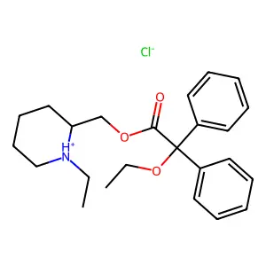 (1-ethylpiperidin-1-ium-2-yl)methyl 2-ethoxy-2,2-diphenylacetate chloride structure