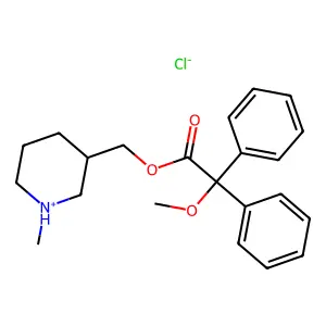 (1-methylpiperidin-1-ium-3-yl)methyl 2-methoxy-2,2-diphenylacetate chloride structure