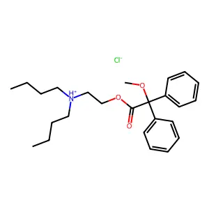 dibutyl-[2-(2-methoxy-2,2-diphenylacetyl)oxyethyl]azanium chloride structure