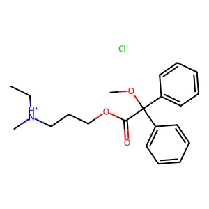 Acetic acid, 2,2-diphenyl-2-methoxy-, (3-(N-ethyl-N-methylamino)propyl) ester, hydrochloride structure