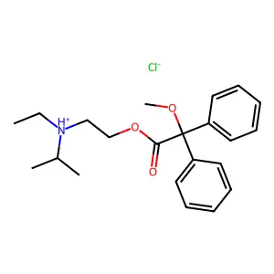 Acetic acid, 2,2-diphenyl-2-methoxy-, (2-(N-ethyl-N-isopropylamino)ethyl) ester, hydrochloride structure