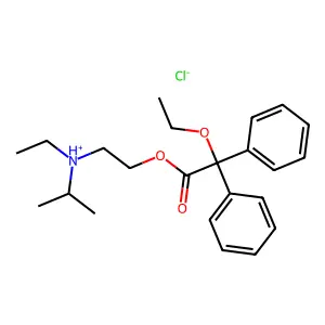 Acetic acid, 2,2-diphenyl-2-ethoxy-, (2-(N-ethyl-N-isopropylamino)ethyl) ester, hydrochloride structure