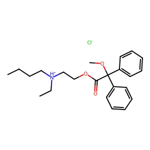 Acetic acid, 2,2-diphenyl-2-methoxy-, (2-(N-butyl-N-ethylamino)ethyl) ester, hydrochloride structure