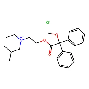 Acetic acid, 2,2-diphenyl-2-methoxy-, (2-(N-ethyl-N-isobutylamino)ethyl) ester, hydrochloride structure