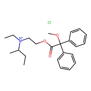 Acetic acid, 2,2-diphenyl-2-methoxy-, (2-(N-sec-butyl-N-ethylamino)ethyl) ester, hydrochloride structure