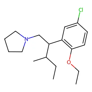 1-[2-(5-chloro-2-ethoxyphenyl)-3-methylpentyl]pyrrolidine structure