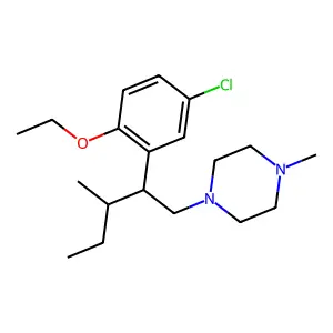 1-[2-(5-chloro-2-ethoxyphenyl)-3-methylpentyl]-4-methylpiperazine structure