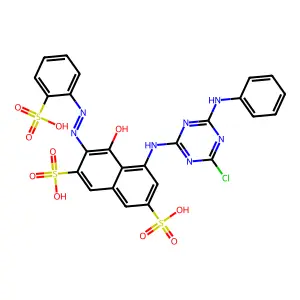 Compound C25H18ClN7O10S3 structure