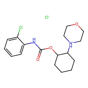 (2-morpholin-4-ium-4-ylcyclohexyl) N-(2-chlorophenyl)carbamate chloride structure