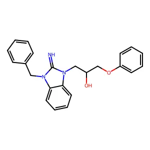 1-(3-benzyl-2-iminobenzimidazol-1-yl)-3-phenoxypropan-2-ol structure