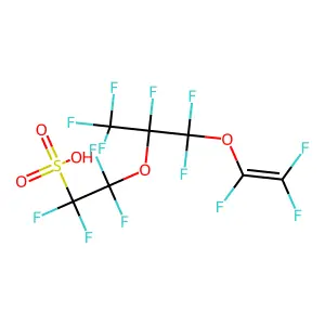 1,1,2,2-tetrafluoro-2-[1,1,1,2,3,3-hexafluoro-3-(1,2,2-trifluoroethenoxy)propan-2-yl]oxyethanesulfonic acid structure
