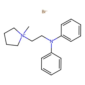 1-(2-(Diphenylamino)ethyl)-1-methyl-pyrrolidinium bromide hydrate structure