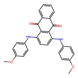 1,4-bis(4-methoxyanilino)anthracene-9,10-dione structure