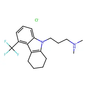 dimethyl-[3-[5-(trifluoromethyl)-1,2,3,4-tetrahydrocarbazol-9-yl]propyl]azanium chloride structure